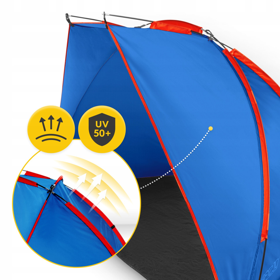 Палатка пляжная 4FIZJO P-5905973405171 Blue/Red 200 x 115 см 
