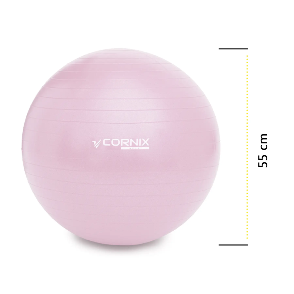 М'яч для фітнесу Anti-Burst Cornix XR-0361 рожевий 55 см