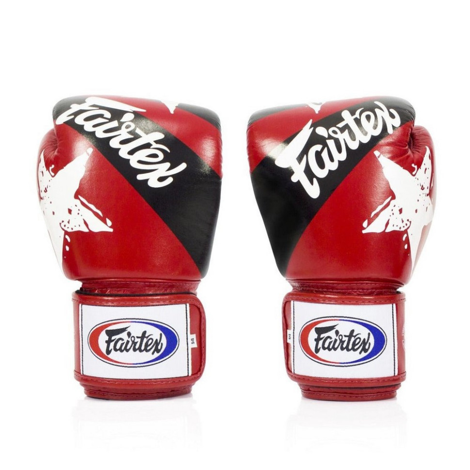 Боксерские перчатки Fairtex BGV1 Nation Print BGV1_Print_10oz_Red 10 унций (бинты в комплекте)
