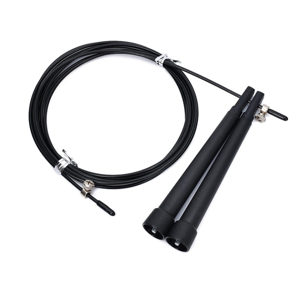 Скакалка скоростная Bambi MS 3765(Black) 290 см, ручка пластик, веревка резина+металл