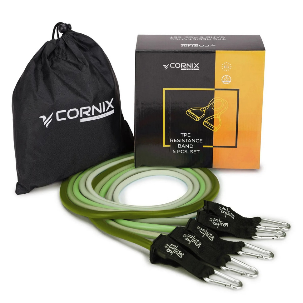 Набір трубчастих еспандерів Cornix XR-0255, 5 шт 4.5-13.6 кг