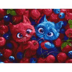 Картина по номерам "Ягодные пушистики" &copy;art_selena_ua Идейка KHO5143, 30х40 см 