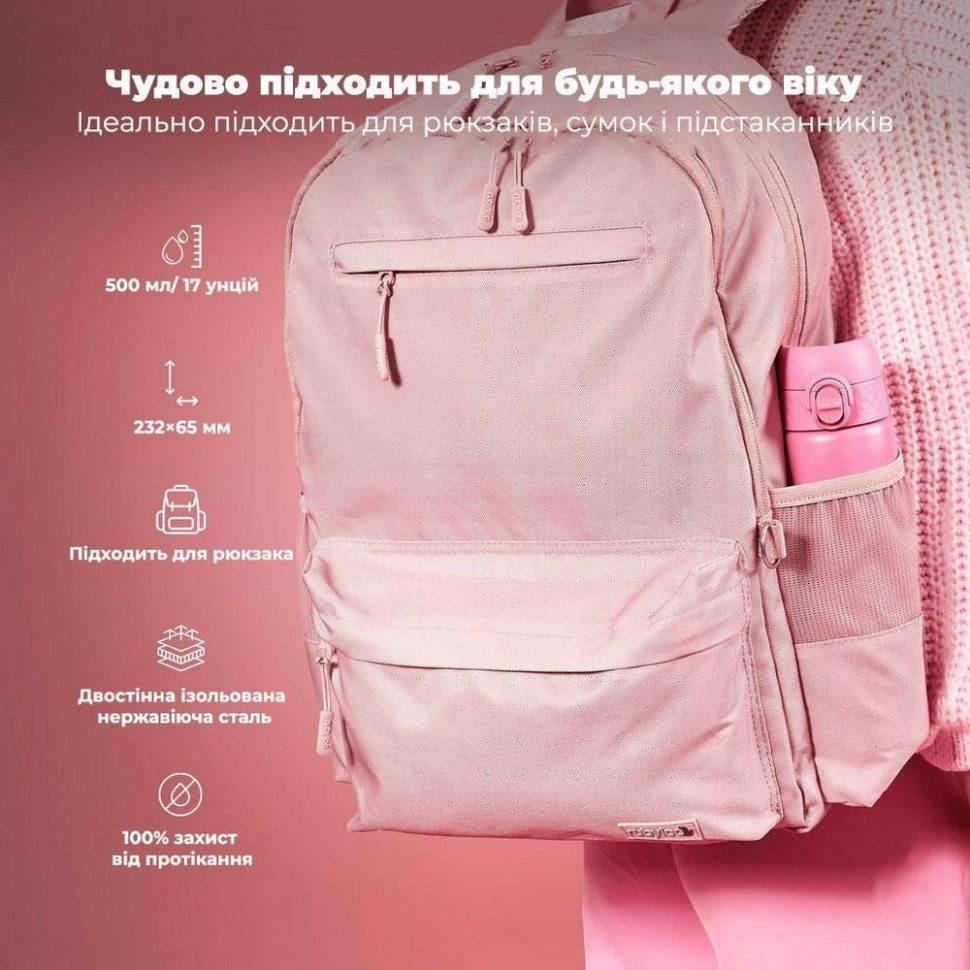 Бутылка для воды вакуумная Vacuum Insulated ION8 I8TS500ROSEB 500 мл, Rose Bloom