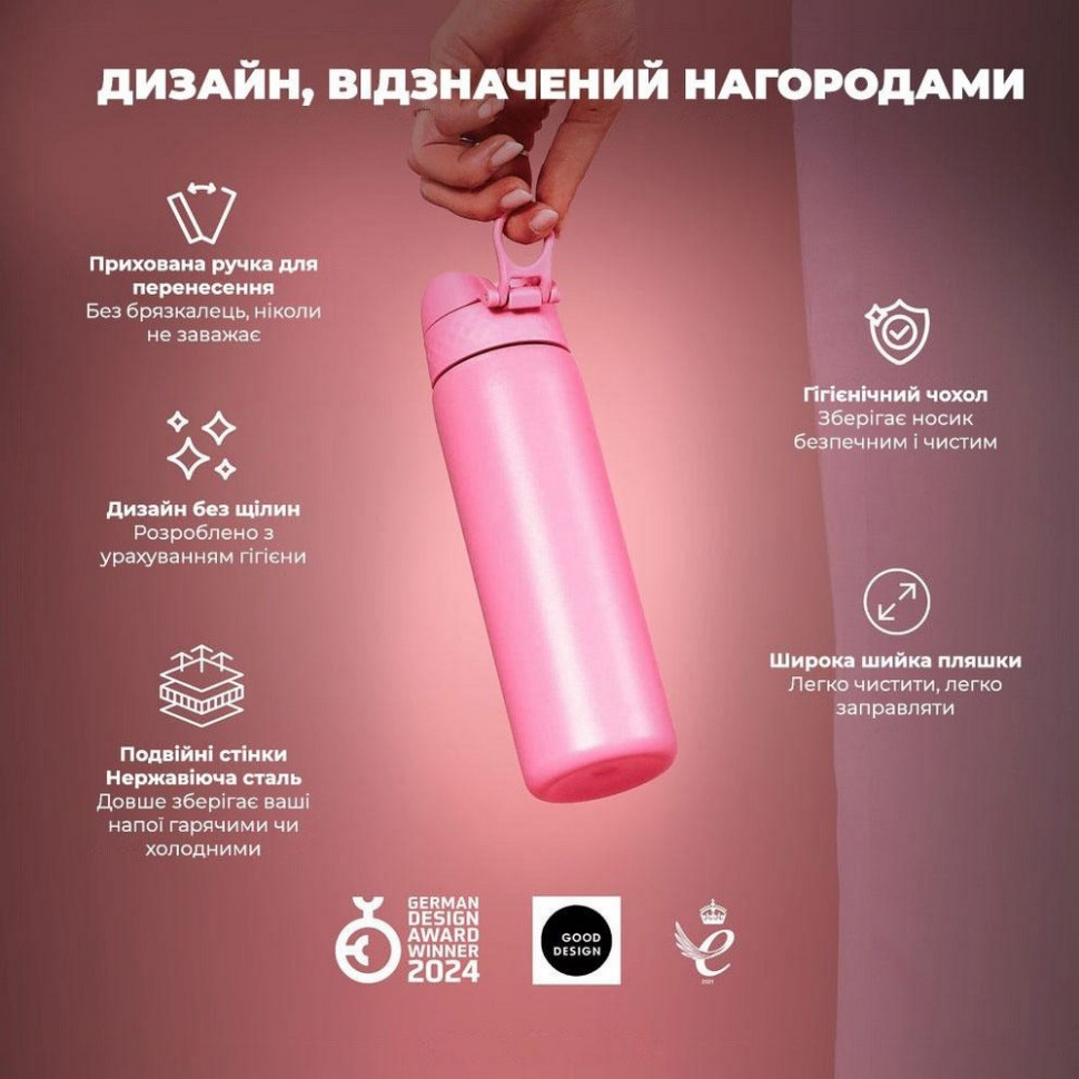 Бутылка для воды вакуумная Vacuum Insulated ION8 I8TS500ROSEB 500 мл, Rose Bloom