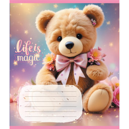 Тетрадь ученическая "Тедди" Leader 012-500363K-3 в клеточку, 12 листов