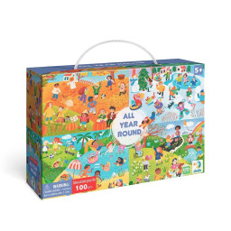 Детский виммельпазл "Весь год" DoDo Toys 300607, 100 элементов