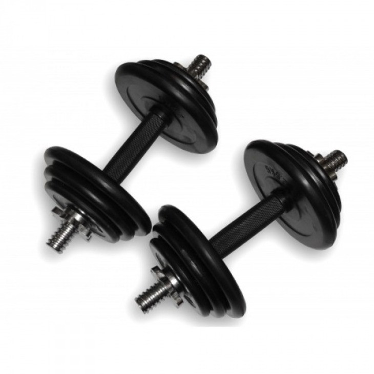 Гантели наборные DB-01 Fitnessport 10107FS (ручка – каучук) 2 шт по 19,5 кг