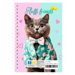Блокнот для записей Fluffi friends Апельсин АП-1708-8 А5, 80 листов, пружина сбоку