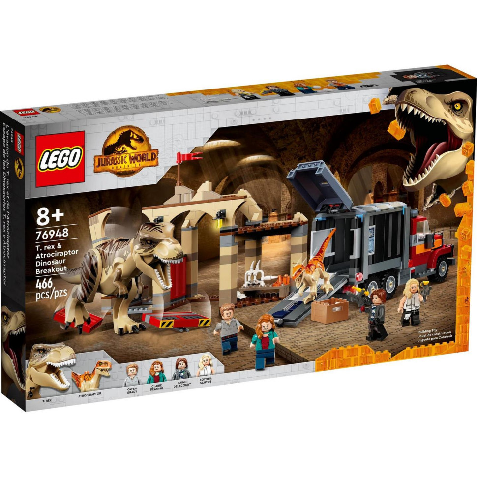 Конструктор LEGO Jurassic World Втеча атроцираптора та тиранозавра 76948
