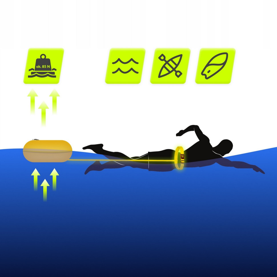 Буй для плавання Basic TSUNAMI P-5907739316806 надувний, Yellow