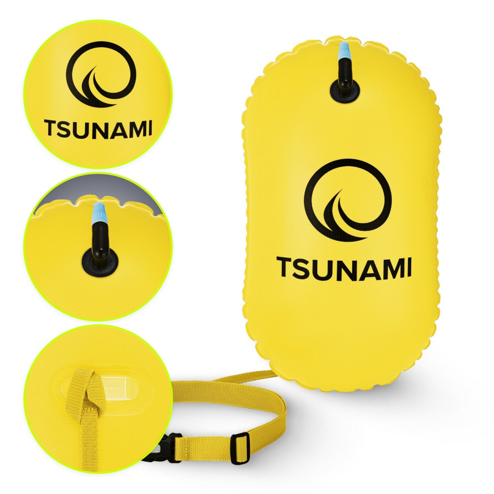 Буй для плавання Basic TSUNAMI P-5907739316806 надувний, Yellow