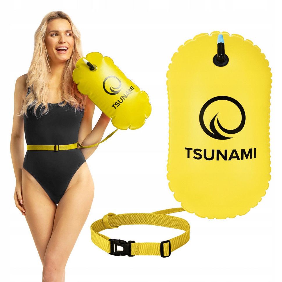 Буй для плавання Basic TSUNAMI P-5907739316806 надувний, Yellow