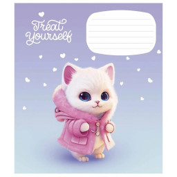 Зошит учнівський "Cute little animals" Школярик 012-3333K-2 в клітинку, 12 аркушів