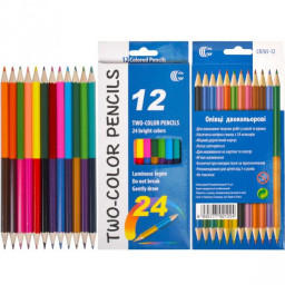 Олівці 12шт / 24 кольори "Two-color" "С" Олівці 12шт / 24 кольори "Two-color" "С"