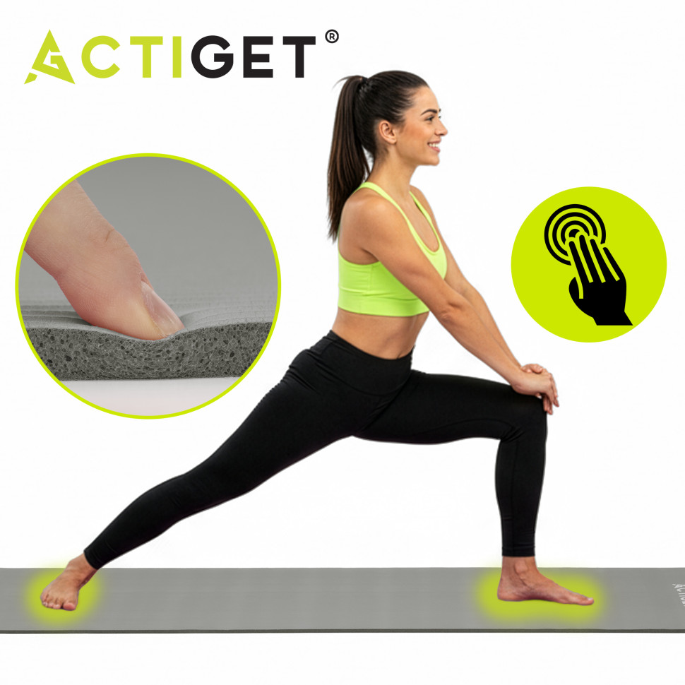 Килимок для йоги та фітнесу Actiget ACT0019 NBR, Grey 183x61x1 см