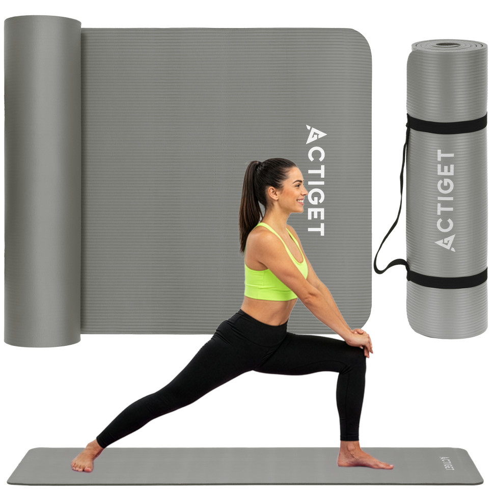 Килимок для йоги та фітнесу Actiget ACT0019 NBR, Grey 183x61x1 см