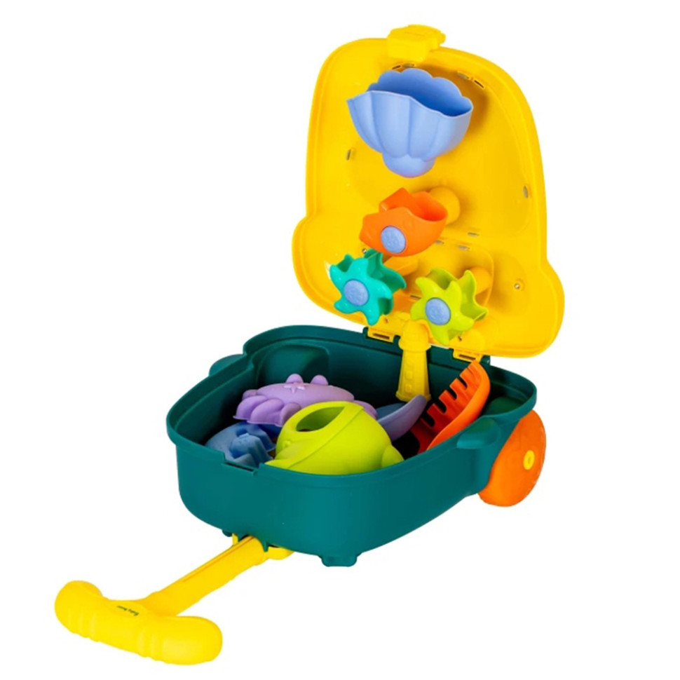 Детский набор для игры в песочнице Baby team. 9515_зелений 8 предметов