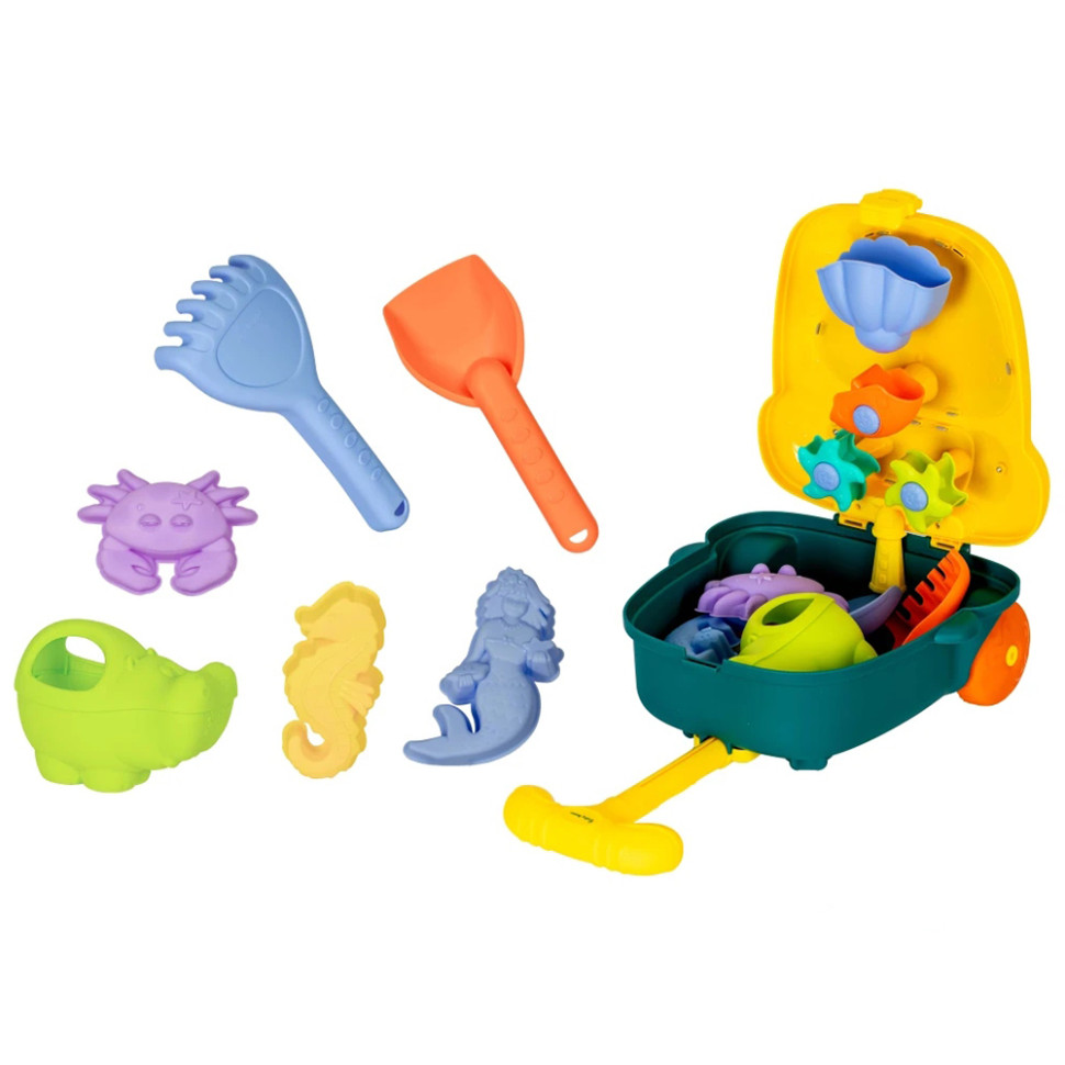 Детский набор для игры в песочнице Baby team. 9515_зелений 8 предметов