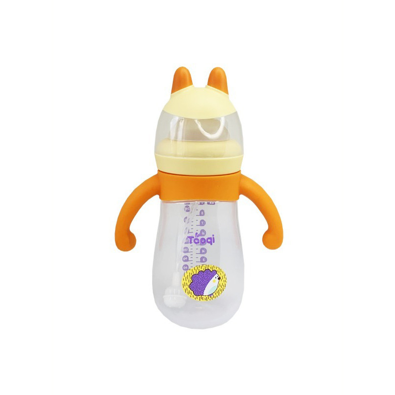 Бутылочка пластиковая с силиконовыми ручками Mega Zayka MGZ-0200(Yellow) 260 мл