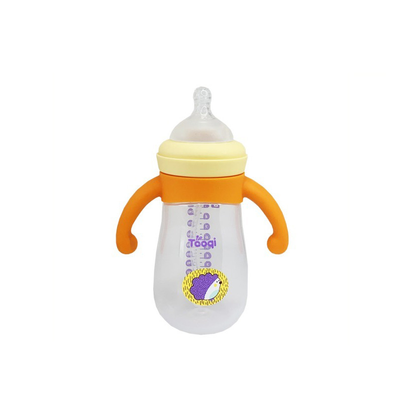 Бутылочка пластиковая с силиконовыми ручками Mega Zayka MGZ-0200(Yellow) 260 мл