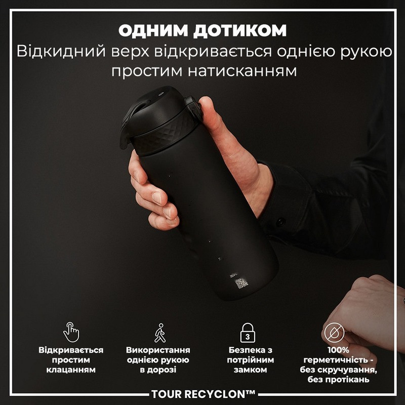 Спортивна пляшка для води ION8 I8RF750BLK, Black 750 мл