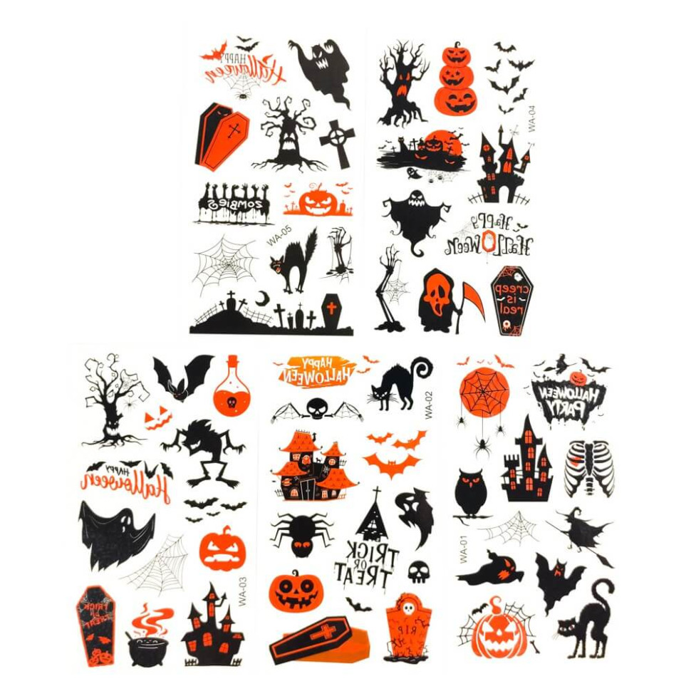 Набор детских временных тату «Хэллоуин №1» Fresh Tattoo kids-tatto-halloween-set5-01