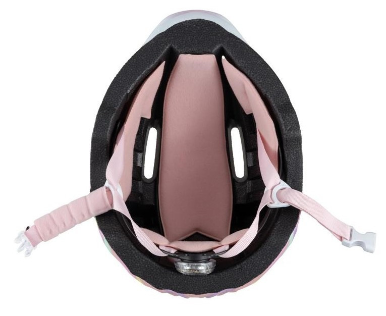 Дитячий захисний шолом FANTASY GLOBBER 605-110 білий єдиноріг, з ліхтариком, S/M 49-55см