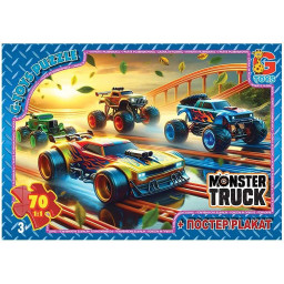 Пазл детский "Монстер траки" G-Toys MT184, 70 элементов