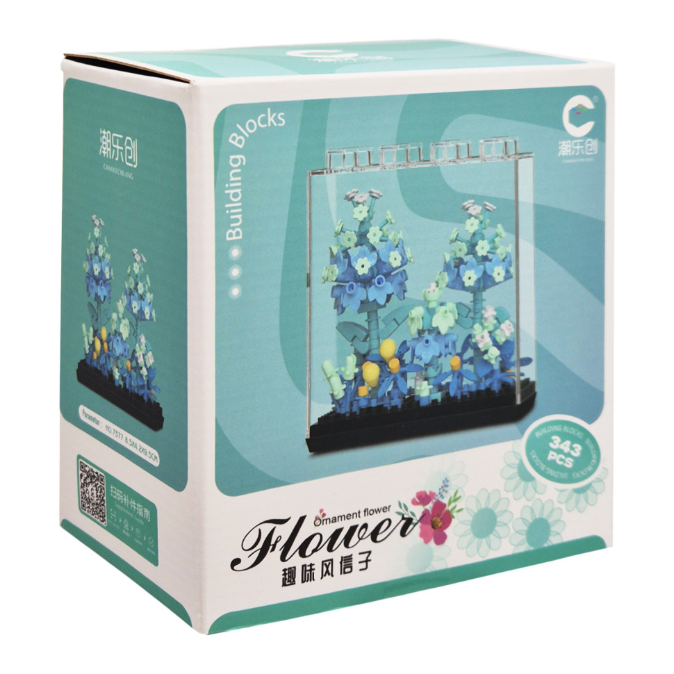 Детский Конструктор Ornament Flower Bambi 7377 в колбе, 343 детали