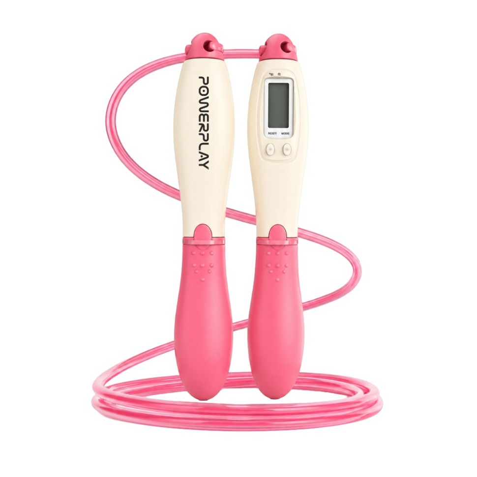 Скакалка з лічильником 4216 Jump Rope PowerPlay PP_4216_Pink, довжина 2,8 метра