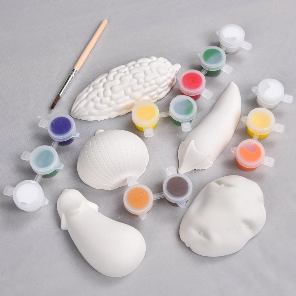 Набор для творчества Гипсовые раскраски: раскрась овощи Strateg 31000