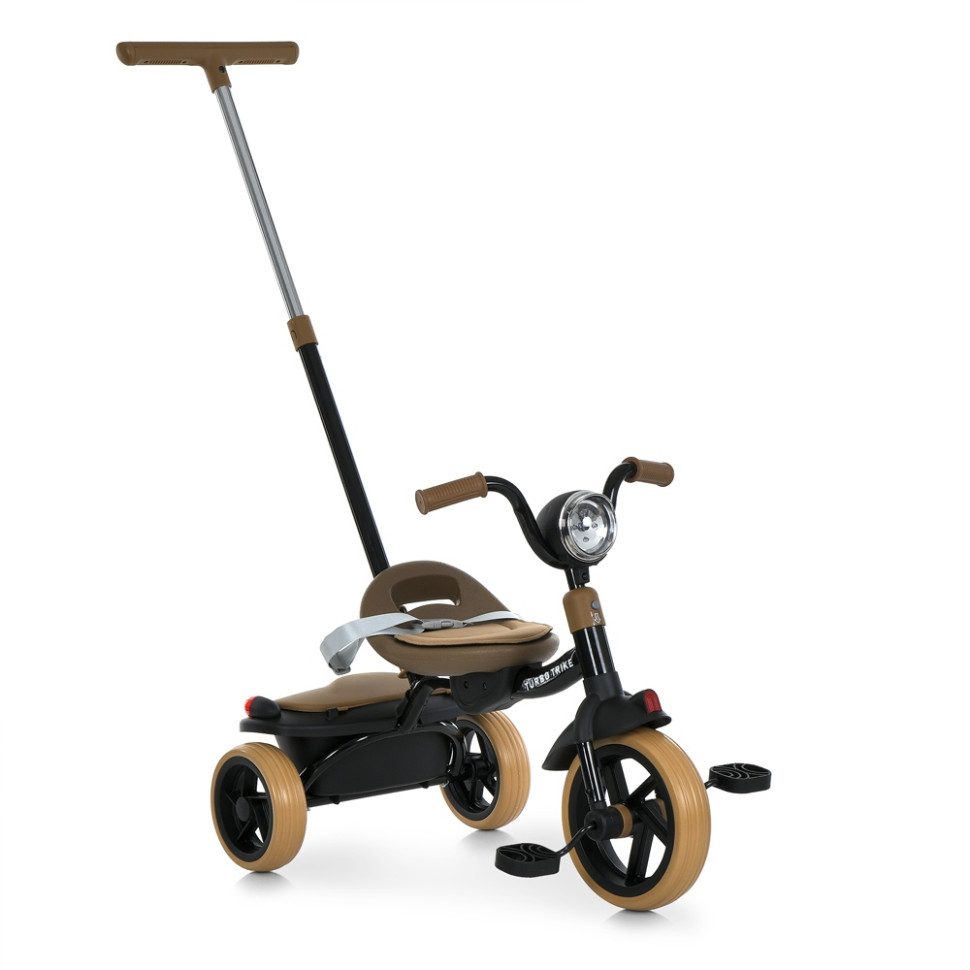 Дитячий триколісний велосипед Turbo Trike MT 1037-1 Black, з батьківською ручкою