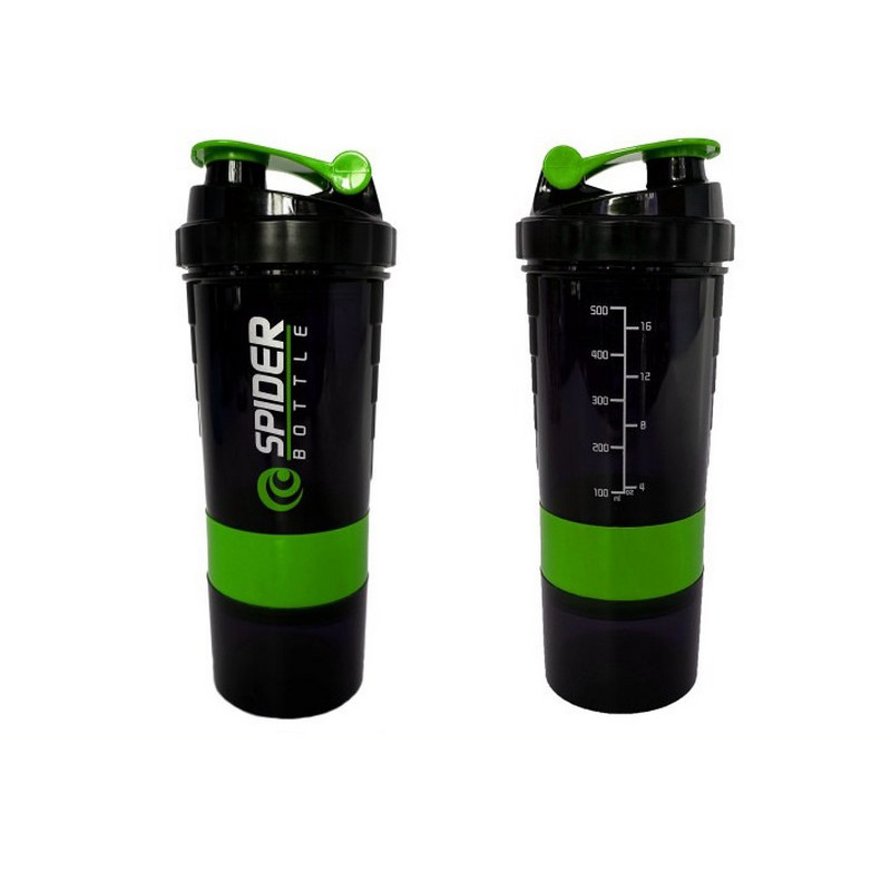 Шейкер спортивный Spider EasyFit EF-7200-G 0,5 л, Черно-зеленый