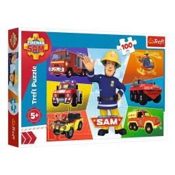 Детский пазл "Транспорт пожарного Сэма" Fireman Sam Trefl 16354, 100 элементов 