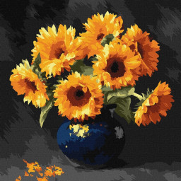 Картина по номерам "Подсолнух в темноте" ©art_selena_ua Идейка KHO3330, 40x40 см 