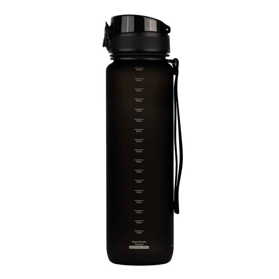 Бутылка для воды UZSPACE 3038(Black) 1000 мл, черная