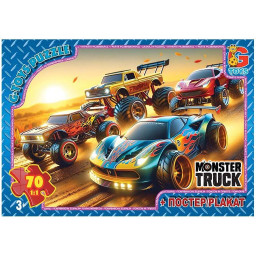Пазл детский "Монстер траки" G-Toys MT185, 70 элементов