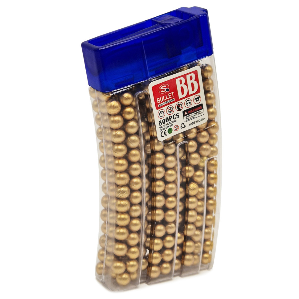 Кульки для дитячої зброї Bambi TD2023133(Gold) пластик 6 мм, 500 шт