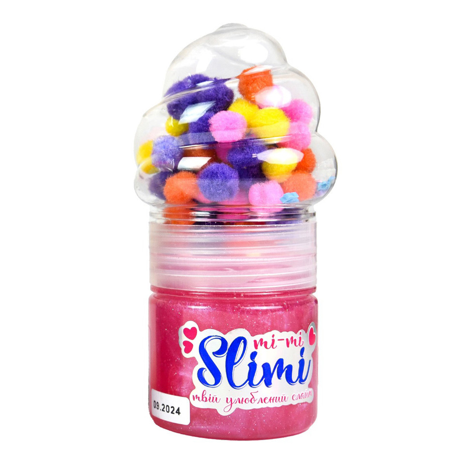 Игрушка-антистресс Слайм Mi-mi Slimi Strateg 71827ST(Pink) с помпонами