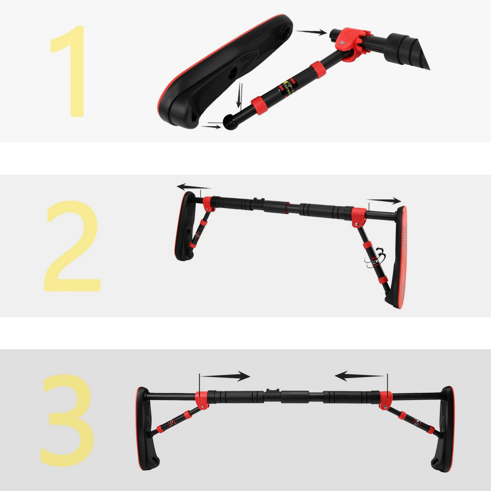 Турнік розсувний Elite Cornix XR-0290 Black/Red, розмір 80 х 120 см