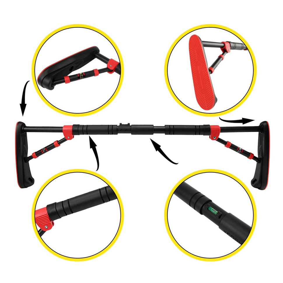 Турнік розсувний Elite Cornix XR-0290 Black/Red, розмір 80 х 120 см