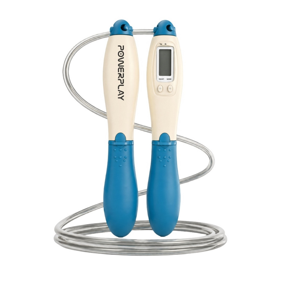 Скакалка з лічильником 4216 Jump Rope PowerPlay PP_4216_Blue, довжина 2,8 метра