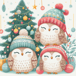 Картина по номерам "Рождественские совята" Art Craft 11586-AC 40х40 см Картина по номерам "Рождественские совята" Art Craft 11586-AC 40х40 см