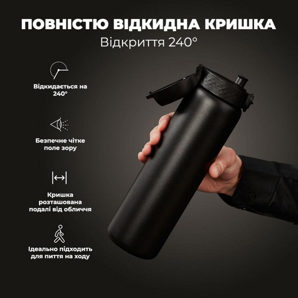 Бутылка для воды вакуумная Vacuum Insulated ION8 I8TS1000BLK 920 мл, Black