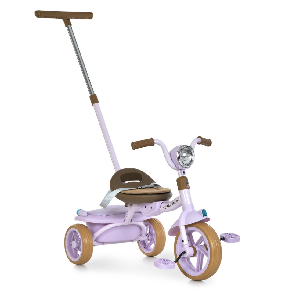 Дитячий триколісний велосипед Turbo Trike MT 1037-1 Lilac, з батьківською ручкою