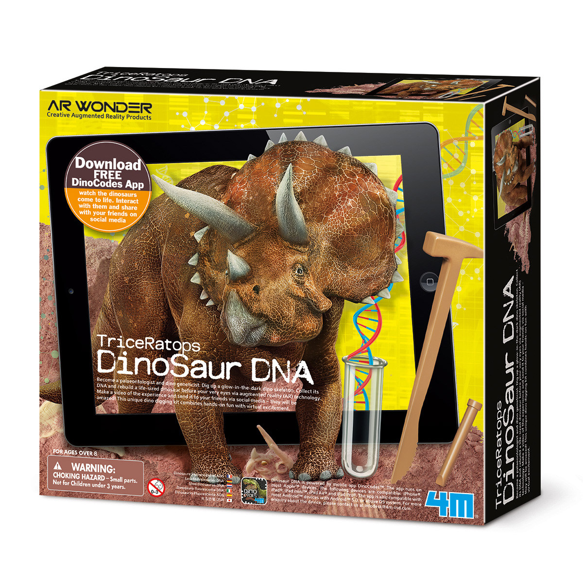 Набор Для Раскопок ДНК Динозавра 4M 00-07003 Трицератопс | Купить.