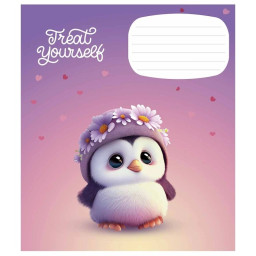 Тетрадь ученическая "Cute little animals" Школярик 012-3333K-4 в клетку, 12 листов