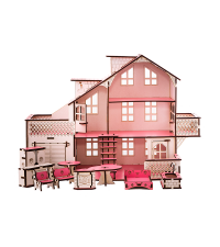 Ляльковий будинок з гаражем та підсвічуванням 57х27х35 В011