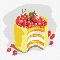 Картина по номерам "Сочное пирожное" Идейка KHO5630 25х25 см