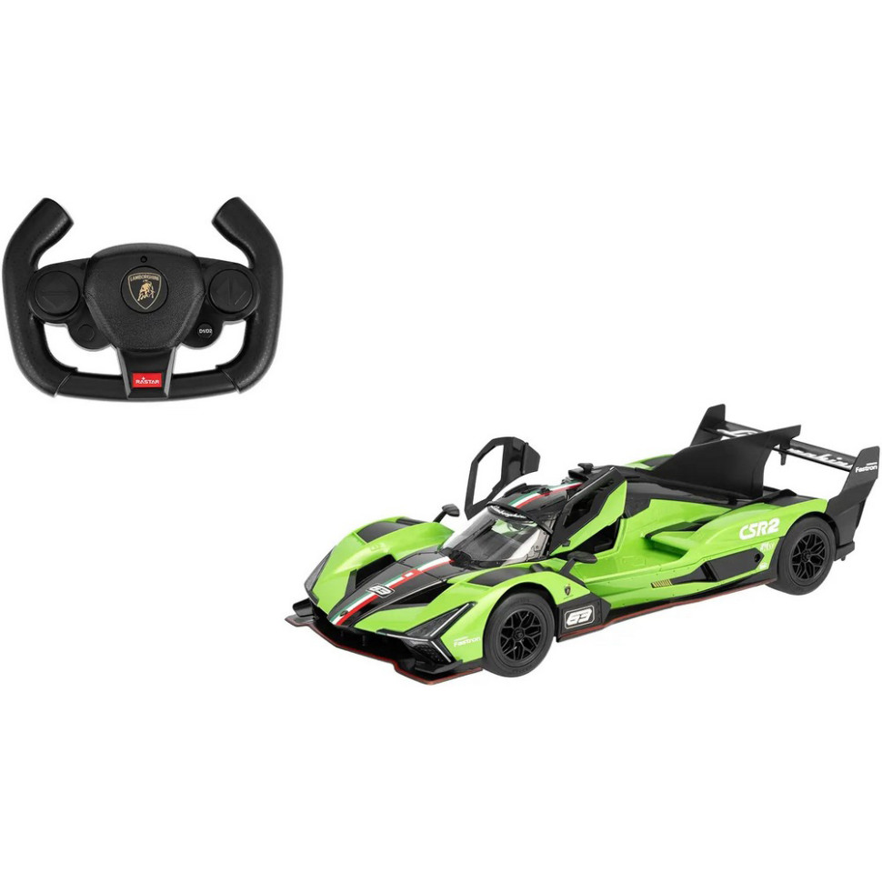 Машинка на радиоуправлении Lamborghini SC63 LMDH Rastar 10156 green, масштаб 1:14 